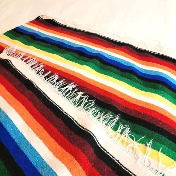 VTG Zapotec Mexican tapestry throw rug - Picture 6 of 11